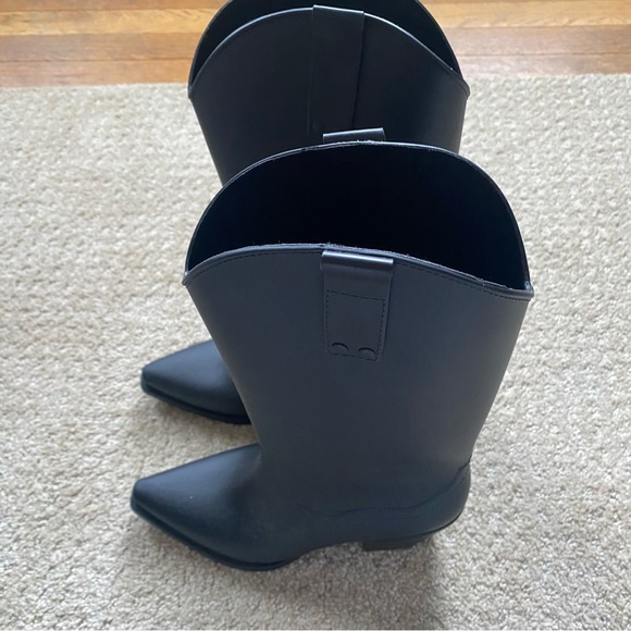 Black Jeffrey Campbell cowboy style rain boots - Picture 6 of 6